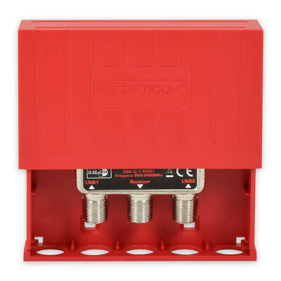 Opticum PROFI DiSEqC Schalter 2-1 Umschalter 2 Satelliten Wetterschutz Switch