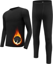 Winter Long Johns Thermal Underwear Cold Weather Men Fleece Lined Base Layer Set