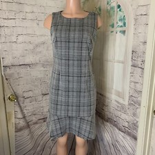 En Focus Studio Preppy Sheath Dress Women SZ 8 Medium Stretch Plaid