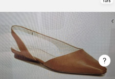 Franco Sarto Women's Riva Pointed Toe Slilngback Flats Ballet Couio Tan Leather