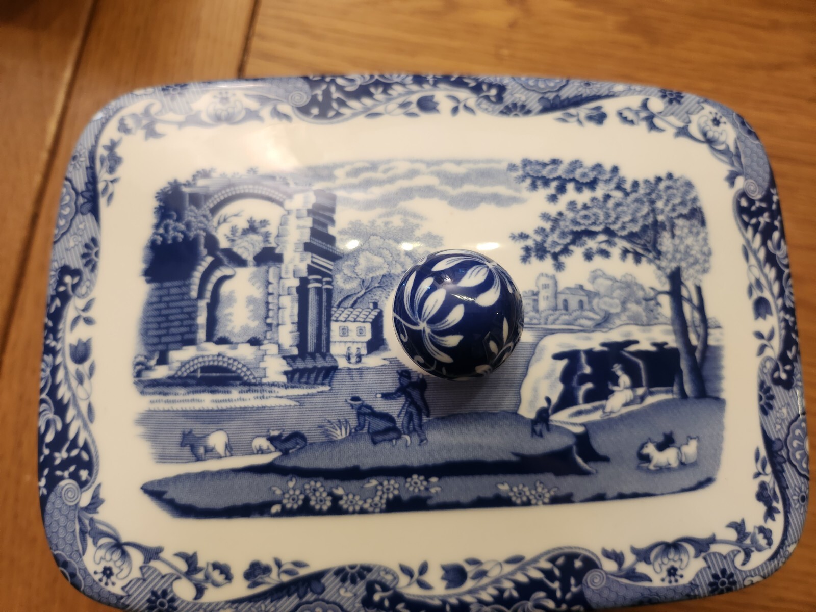 Spode Blue Italian Butter Dish & Lid China eBay