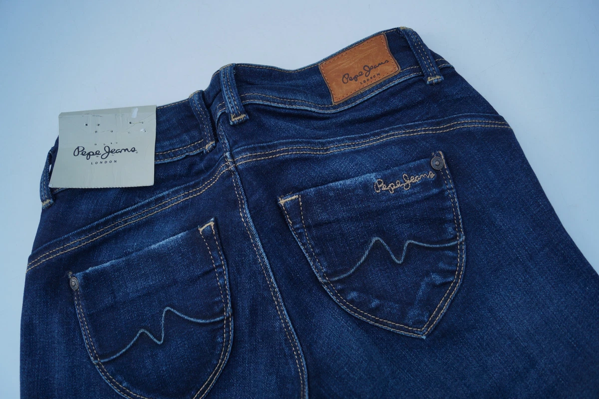 PEPE JEANS New Brooke Womens Pants Hip Slim Fit Stretch XXS W25 L34 Darkblue NEW