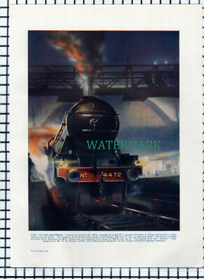 (7219) Flying Scotsman Railway Engine 4472 - 30er Jahre Druck / Illustration