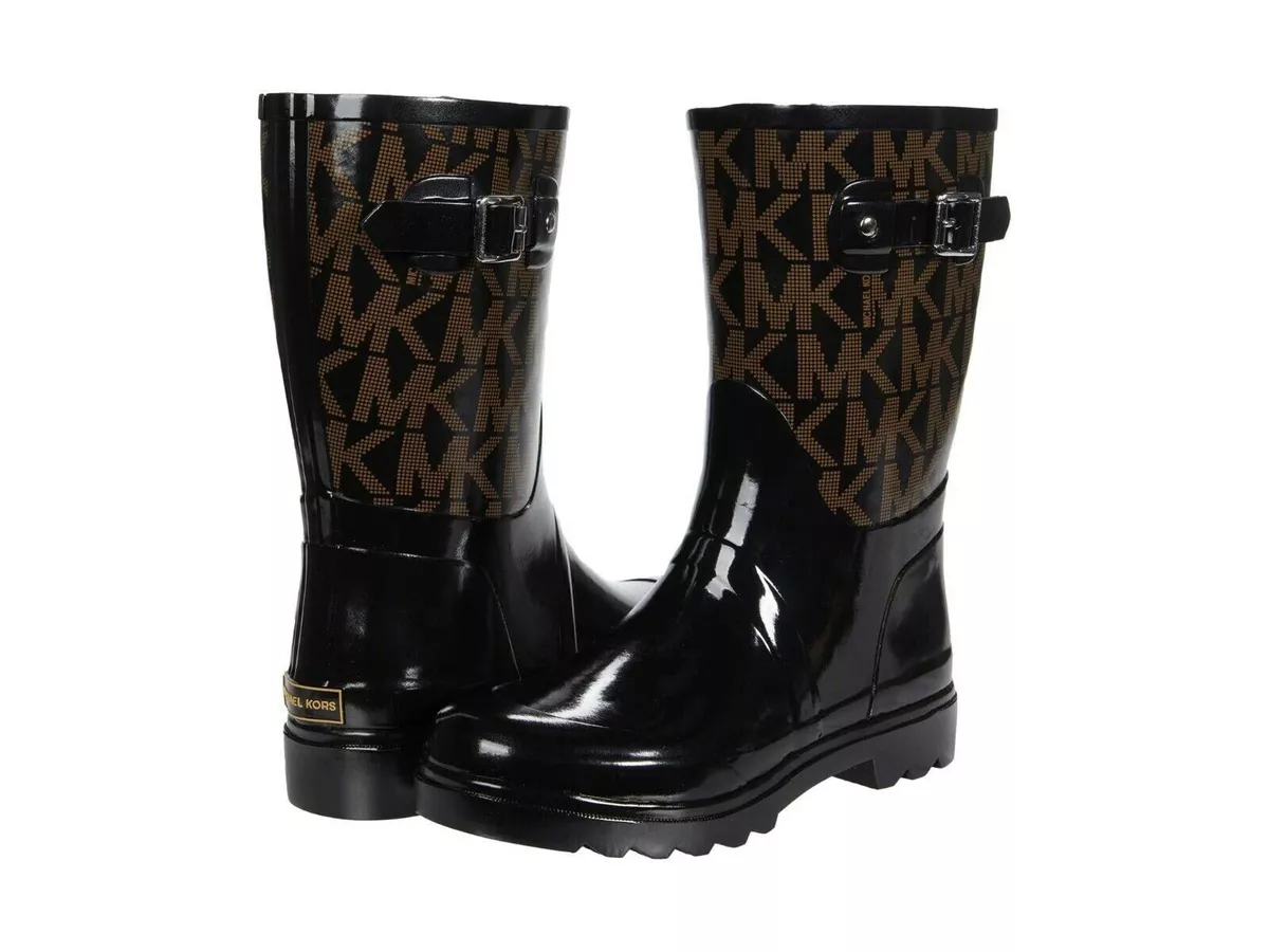 Black mk rain boots deals