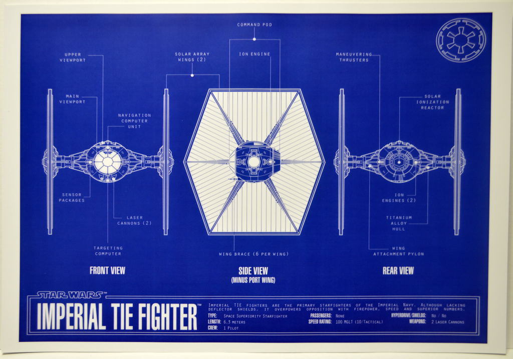 IMPERIAL TIE FIGHTER BLUEPRINT Star Wars Zanart Entertainment