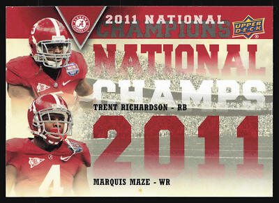 2012 Upper Deck University of Alabama #NCDRM Trent Richardson / Marquis Maze