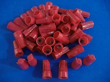 LOT OF 50 RED WIRE TWIST-ON NUTS CONNECTOR NUT CONICAL 50PK