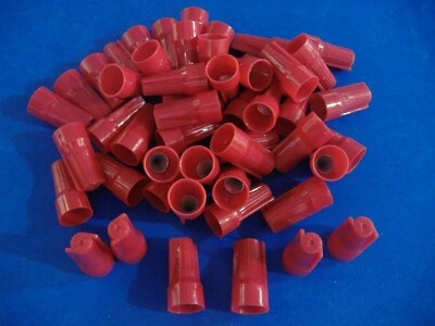 MORRIS LOT OF 50 50PK RED WIRE TWIST-ON NUTS CONNECTOR NUT CONICAL