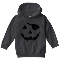 Pirate Pumpkin Face - Halloween Outfit Costume Eyepatch Toddler/Youth Hoodie