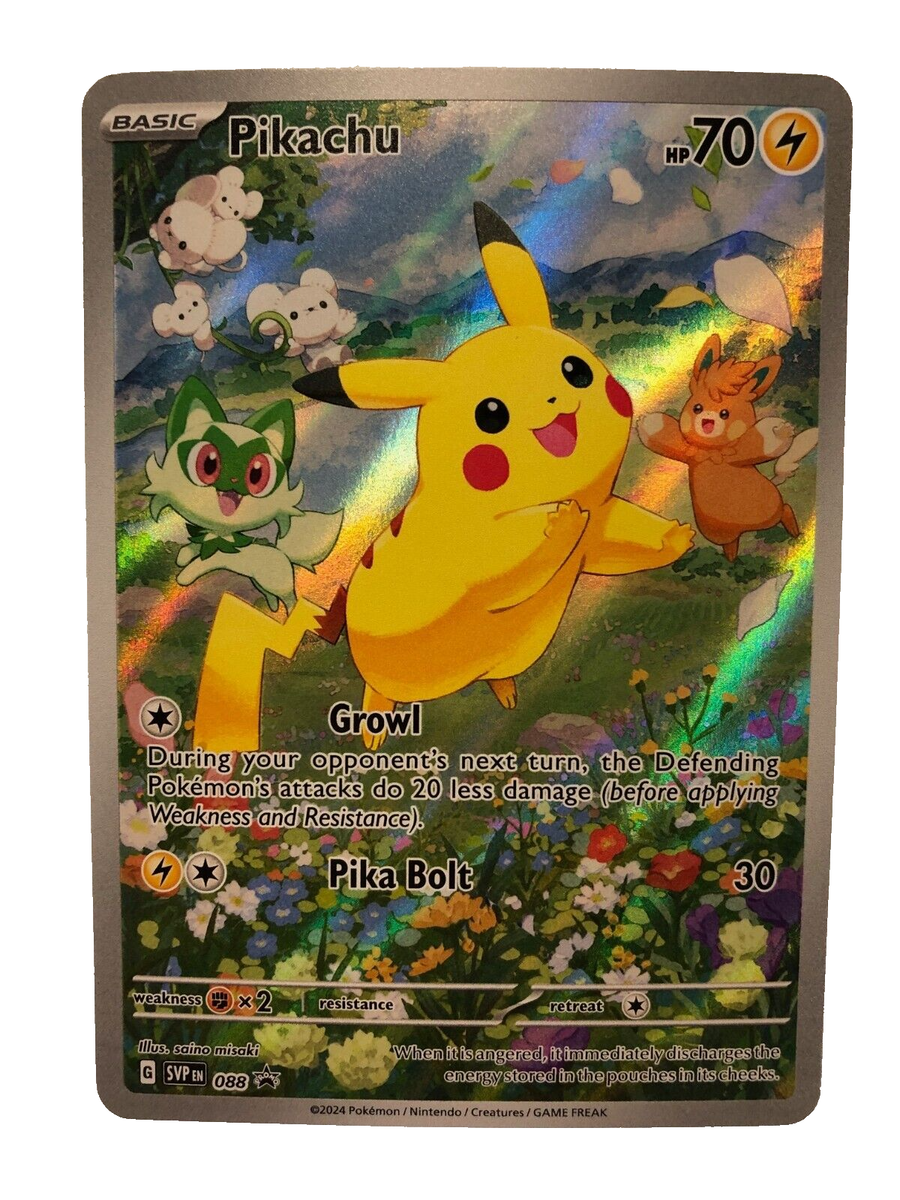 POKEMON SCARLET & VIOLET PIKACHU 088 PROMO FULL ART HOLO POKEMON SCARLET & VIOLET PIKACHU 088 PROMO FULL ART HOLO
