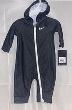 Nike Baby Boys Hoodie Romper One Piece Outfit Infant 6 Months Black/White NWT