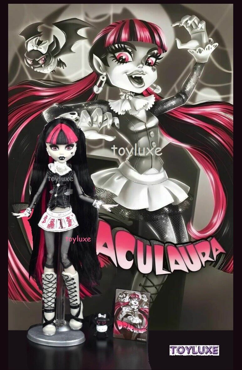 Monster High Draculaura Reel Drama Doll Pet Bat Poster Stand New 2022  Exclusive 194735104819