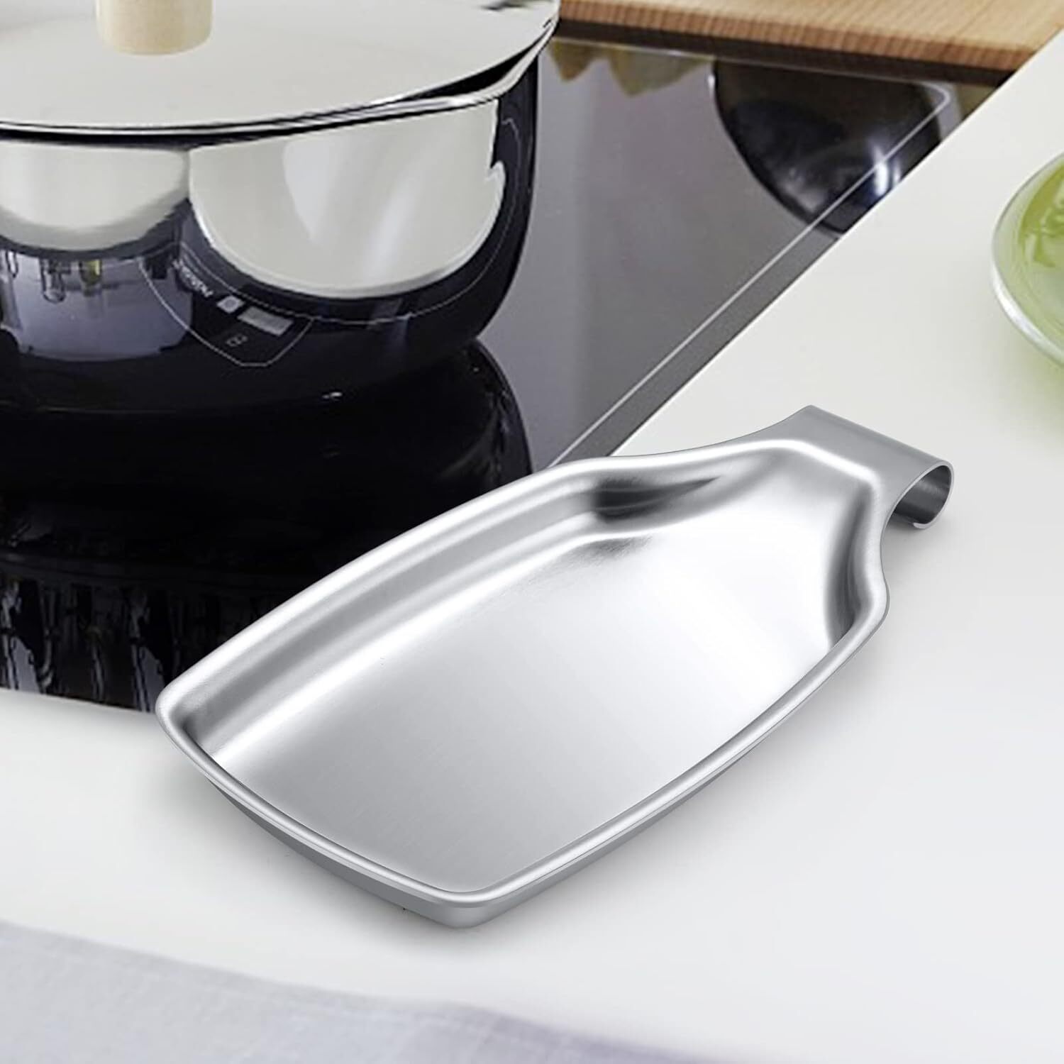 2 Pack Stainless Steel Spoon Rest – Large Utensil Holder for Stove or Counter