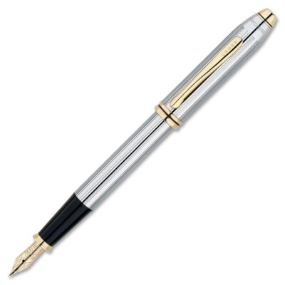 Cross Townsend Medalist Fountain Pen - Chrome w/ GT - 24kt Plated  Medium