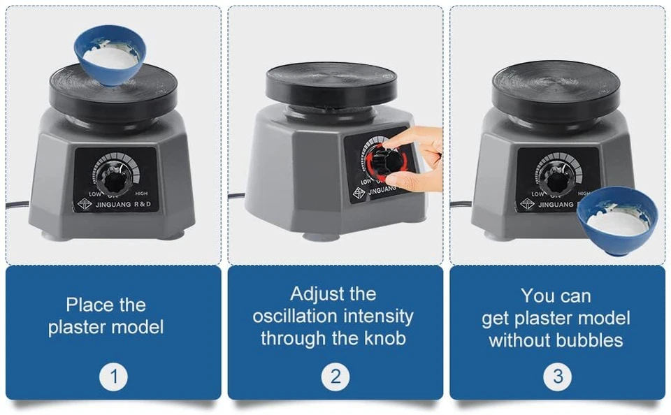 Vibrador de laboratório 4" vibrador dental vibrador dental mesa vibratória redonda - Imagem 3 de 4