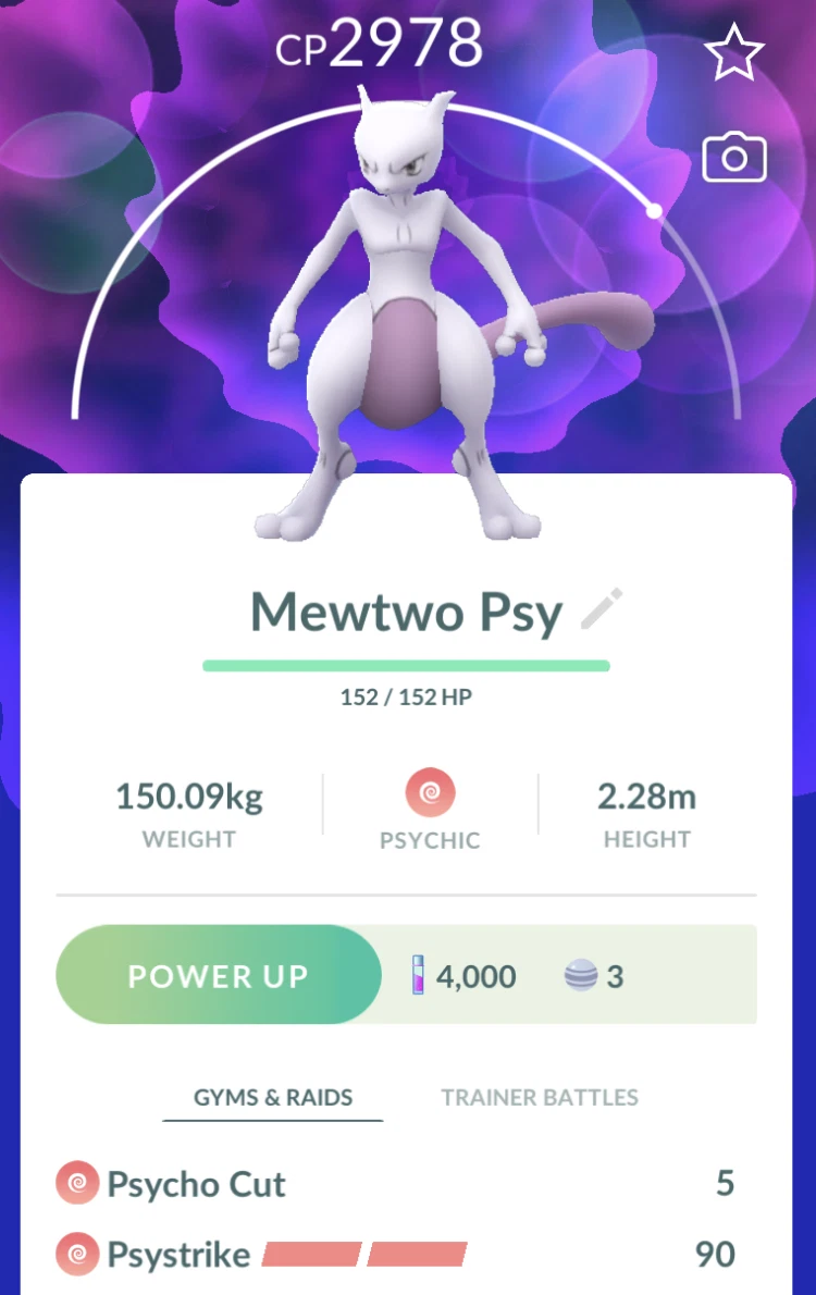 Pokemon Go Mewtwo | Psystrike | Legacy | Weather Boosted | Master League |  PvP