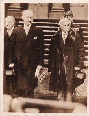 FRENCH LEADERS ALBERT LEBRUN & PAUL BONCOUR VISIT OF STATE FRE 1933 Photo Y 467