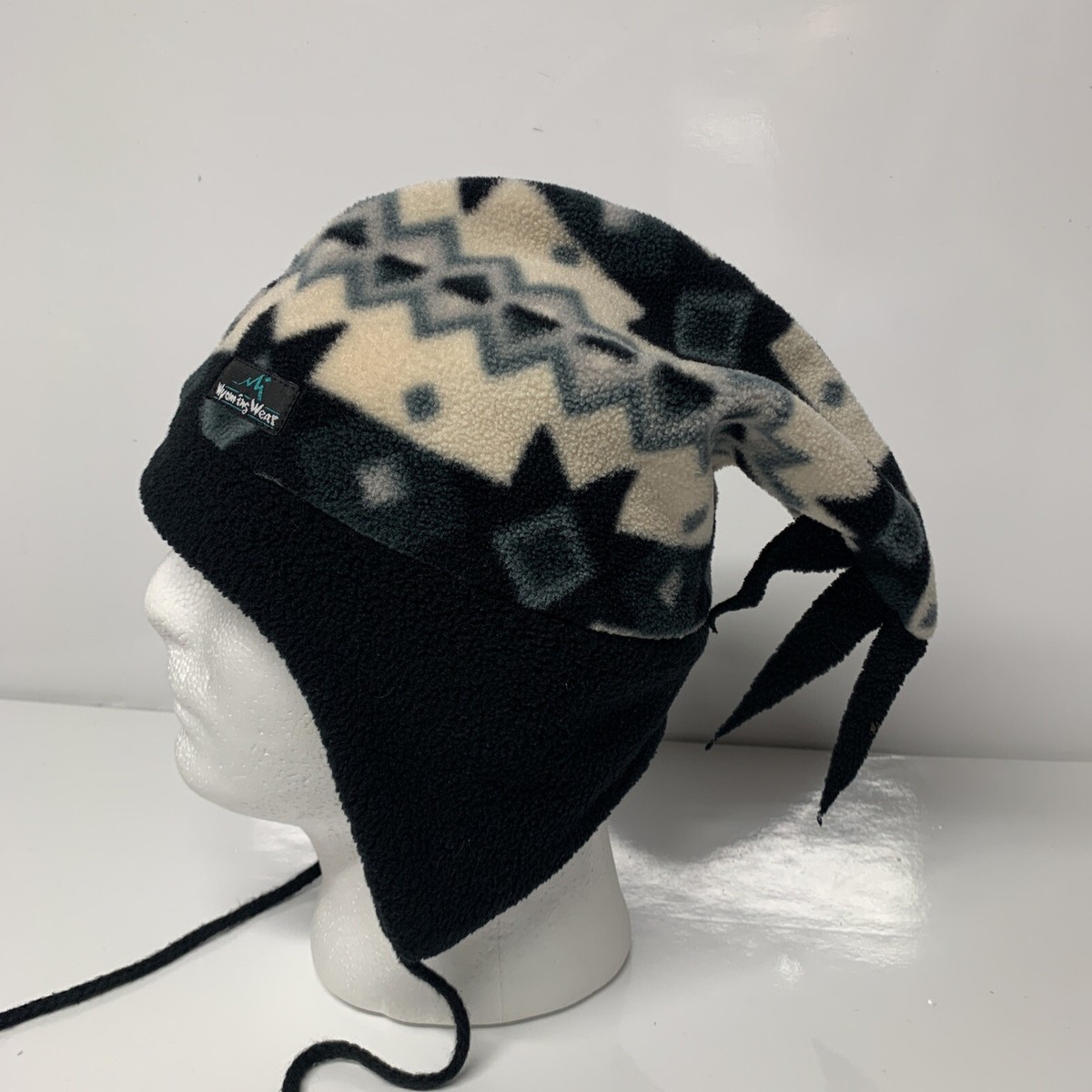 Vintage WYOMING WEAR Hat Aztec Print Polartec Fleece Made in USA