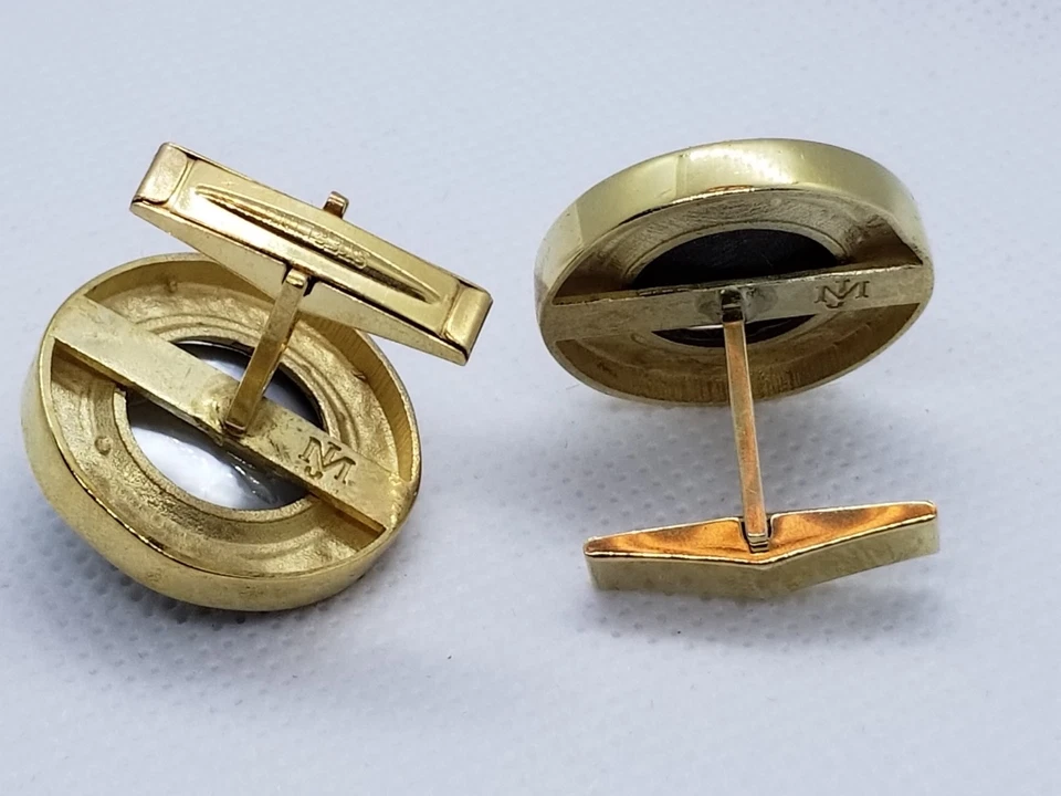 Mabe Pearl Seahorse Cufflinks - 14K gold plated - Custom Designed and Made - Image 4 of 4