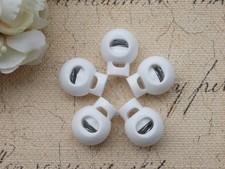 Ball clip clamp locks cord stop cord 6pcs 6x5mm autoblock white