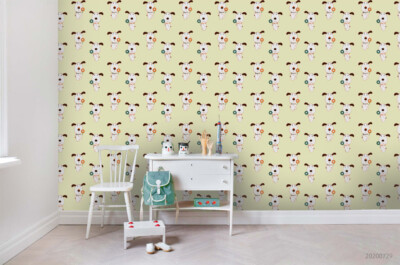 3D Cartoon Dog Vector Wallpaper Wall Mural Removable Self-adhesive 118
