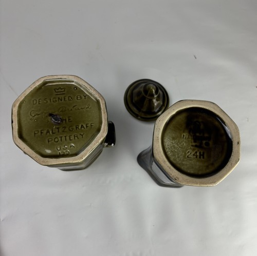 Vintage Pfaltzgraff Georges Briard olivgrün Milchkännchen und Zuckerdose mit Deckel - Bild 7 von 10