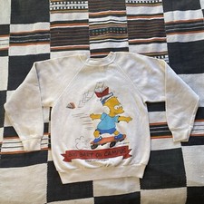 Vintage 1990 Bart Simpson  Big Bart On campus  Crewneck Sweater. 10/12. Rare.