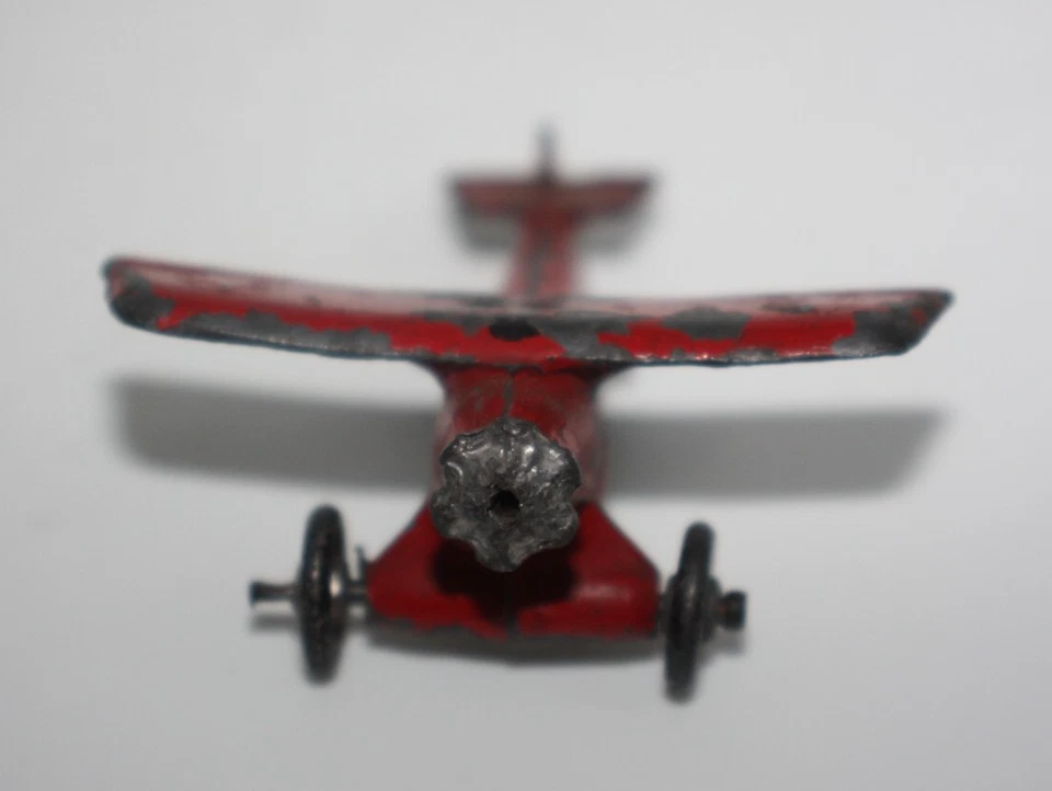 Slush Mold Airplane US Air Force #32 Red Vtg Metal Toy 2.5" missing prop READ - Image 2 of 4
