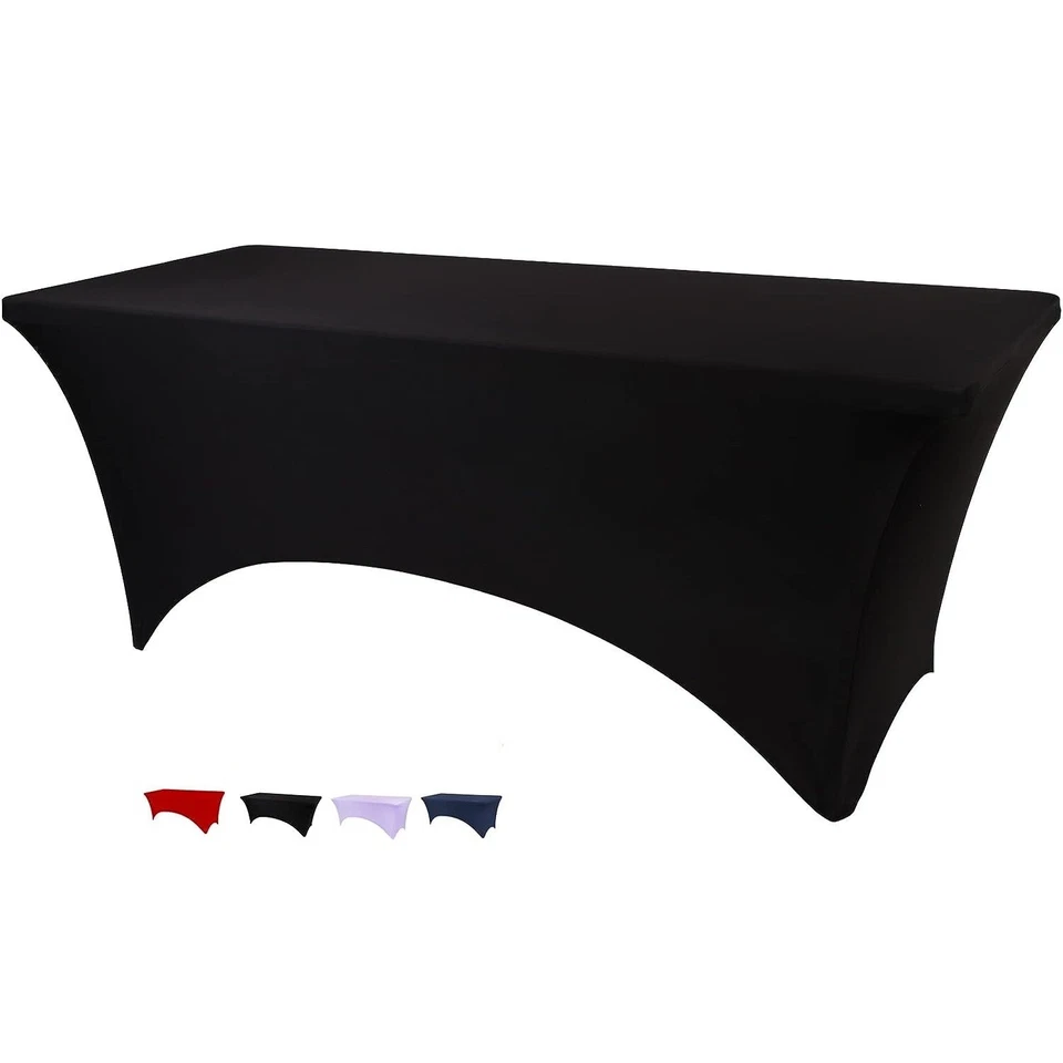 2PK Mantel Ajustable Spandex Rectangular Elástico Mantel Cubierta de Mesa para Boda Fiesta Foto 3 de 4