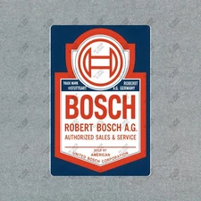 Vintage Bosch Metal Sign Robert Bosch A.G. Authorized Sales & Service #10334