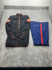 USMC US Marines Abito Blu Uniforme 41L Giacca 34x32 Pantaloni Autentico Militare