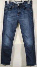 Banana Republic Size 27/4 Straight Leg Fit Jeans Stretchy Blue Denim Pants