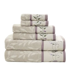 Serene 100% Cotton Bath Towel Set Luxurious Floral Decorative Towels for Bath...