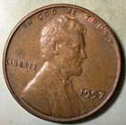 1957 Lincoln wheat cent no mint mark VF condition BN color 3.1G free shipping!