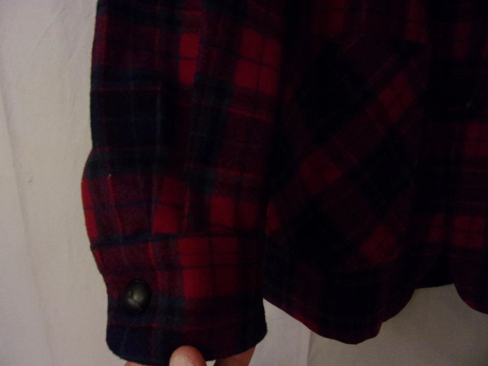 Mens Pendleton Wool Plaid Blazer Jacket  Red Tartan Plaid Long Sleeve Classic L - Image 2 of 4