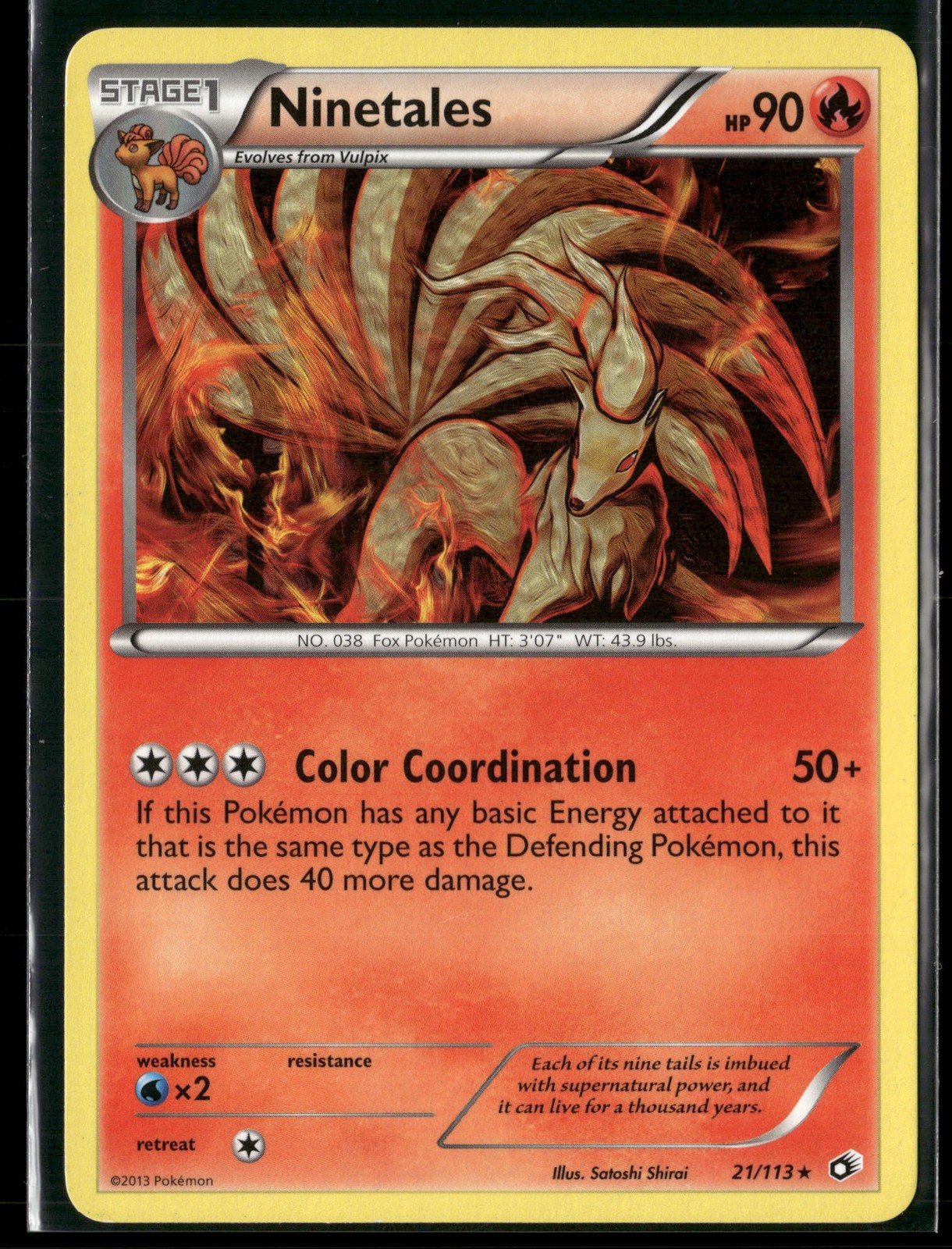 Ninetales 21/113 Rare Pokémon TCG Legendary Treasures 2013