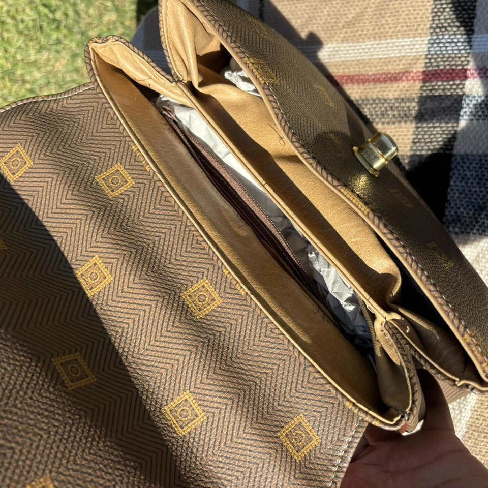 Vintage Jacques Esterel Paris Top Handle Bag – Brown Monogram – Made in France - Image 3 of 4