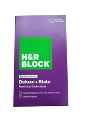NEW H&R Block Tax Software Deluxe + State 2024 PC/Mac