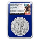 2023 (W) $1 American Silver Eagle NGC MS70 ER Black Label Blue Core