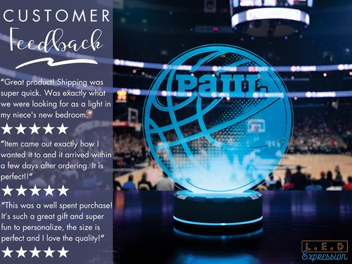 Personalisiertes Basketball Nachtlicht - Individuelle LED Lampe mit Namen für Fan Geschenk - Bild 6 von 9