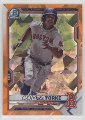 2021 Bowman Sapphire Chrome Prospects Orange Refractor 65/75 Nick Yorke uk2