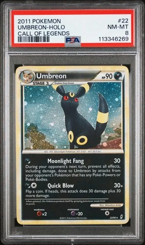 2011 POKEMON CALL OF LEGENDS UMBREON #22 HOLO PSA 8 NM #113346269