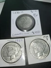 3 Silver Coin Lot, 1927P And 1934D Peace Dollars And 1886O Morgan With Nice Tone