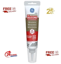 GE Advanced Silicone Caulk for Kitchen & Bathroom - 100% Waterproof Silicone Sea