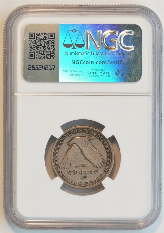 1917 25C US Standing Liberty Silver Quarter TYPE 1 (NGC XF 40 XF40)  - Image 2 of 4