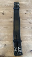 30" Black Soft Padded English Leather Elasticated Small Pony / Dressage Girth