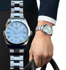 Tissot Gentleman Ice Blue Powermatic 80 Silicon Automatic Watch -- Used From Jap