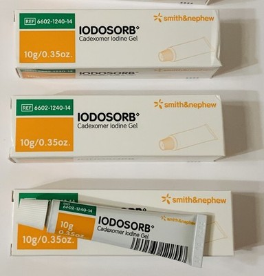 3-Tubes Smith & Nephew Iodosorb Cadexomer Iodine Gel Dressing 0.35