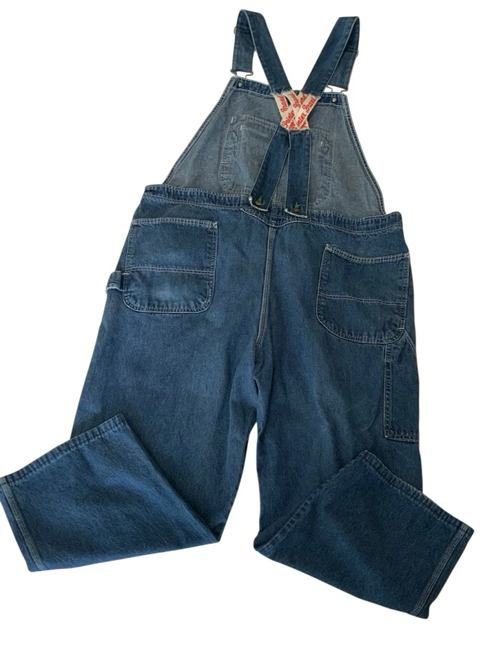 VTG Pointer Brand Low Back Bib Denim Overalls Size  46 X 30 Made In USA - Image 2 of 4