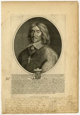 Antique Master Print-FRANCOIS DE LORRAINE-BISHOP-VERDUN-Daret-1654